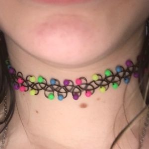 Claire’s black rainbow choker